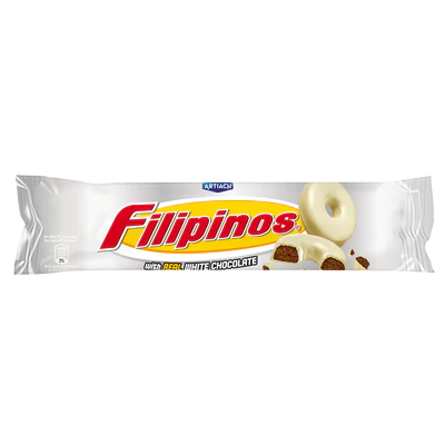 Imagen del producto 1 - Galletas con cobertura de chocolate blanco Filipinos 128g