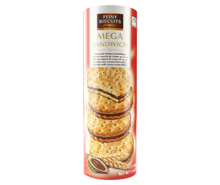 Imagen del producto - Mega sandwich galletas con relleno de crema de cacao 500g