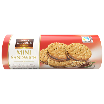 Imagen del producto 1 - Mini sandwich galletas con relleno de crema de cacao 180g