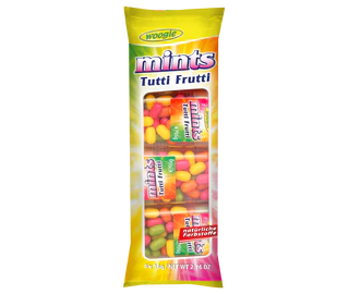 Imagen del producto - Mints tutti frutti - grageas de azúcar con sabor a fruta 4x16g