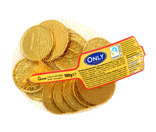 Imagen del producto 1 - Monedas de oro de chocolate con leche 100g