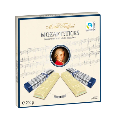Imagen del producto 1 - Mozartsticks con cobertura de chocolate blanco 200g
