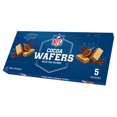 Imagen del producto 1 - NFL Gofres con crema de chocolate 225g (5x45g) - Preventa: entrega a partir de enero de 2026