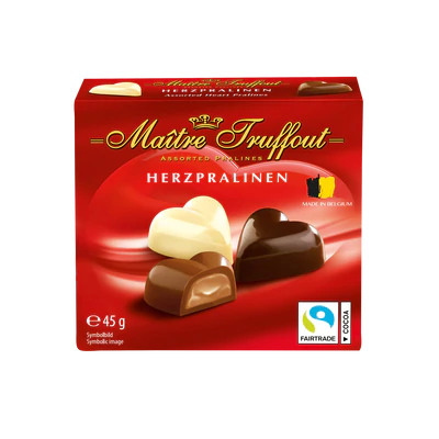 Imagen del producto 1 - Pralinés mini corazón de Bélgica 45g