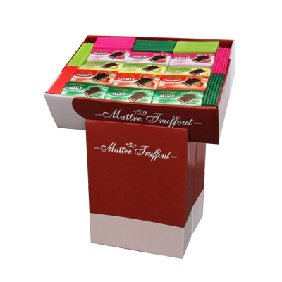 Imagen del producto 1 - Surtido de chocolates amargos relleno con diversos tipos de crema 100g display