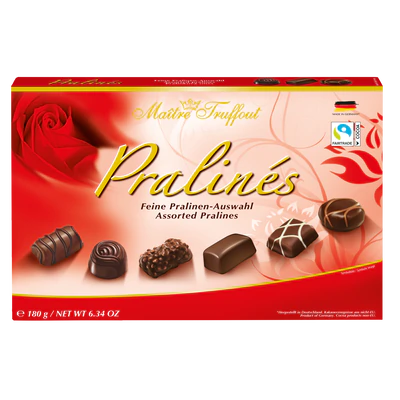 Imagen del producto 1 - Surtido de pralin&eacute;s rojo 180g