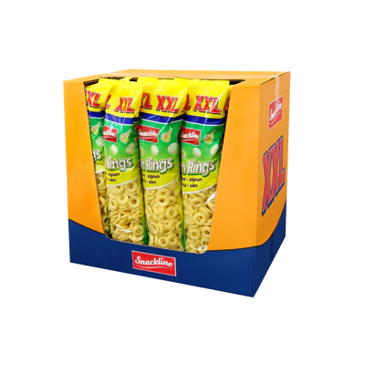 Imagen del producto 2 - XXL Anillos de cebollas snack de ma&iacute;z salado 300g