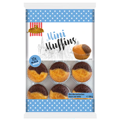 Imagine produs 1 - Black & white mini muffins 12 bucati 280g