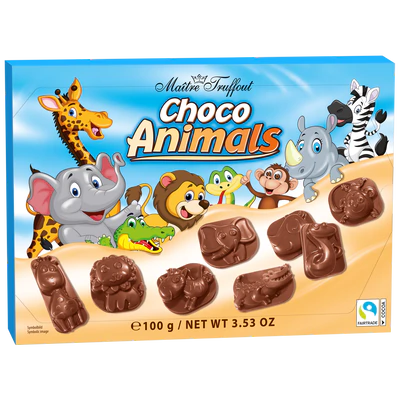 Imagine produs 1 - Ciocolata cu lapte choco animale 100g