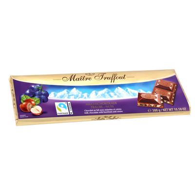 Imagine produs 1 - Ciocolata cu lapte stafide - alune 300g