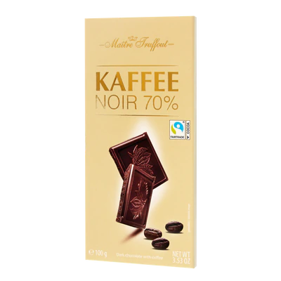 Imagine produs 1 - Ciocolata neagra 70% cu cafea 100g