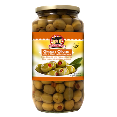 Imagine produs 1 - Masline verzi umplute cu pasta de paprica 920g
