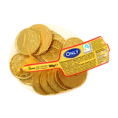 Imagine produs 1 - Monede de aur ciocolata cu lapte 100g