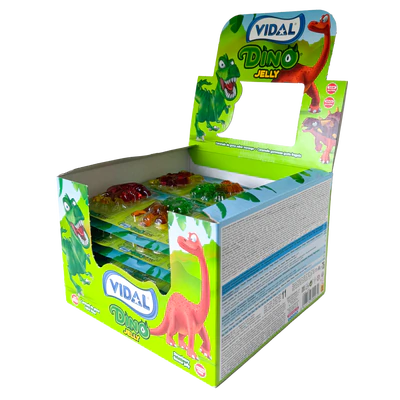 Immagine prodotto 1 - Dino Jelly gomma di frutta dinosauro 66g (11x6 pezzi di 11g) expo banco