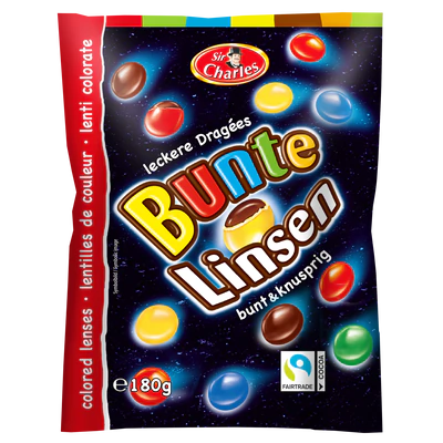 Immagine prodotto 1 - Lenticchie colorati di cioccolata ripieno con cioccolata al latte 180g