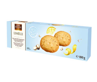 Immagine prodotto - Limelli biscotti al limone con nocciole senza zuccheri aggiunti 100g