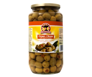 Immagine prodotto - Olive verdi ripiene con pasta di peperoncini 920g