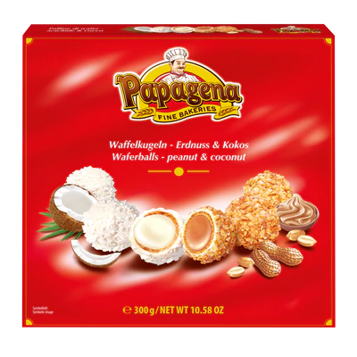 Immagine prodotto 1 - Palline di wafer con arachidi e cocco 300g