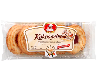 Immagine prodotto - Pasticcini di cocco con ripieno di frutta 200g