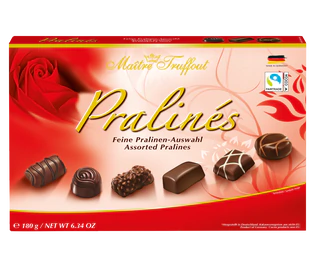Product image 1 - Assorted pralines red 180g