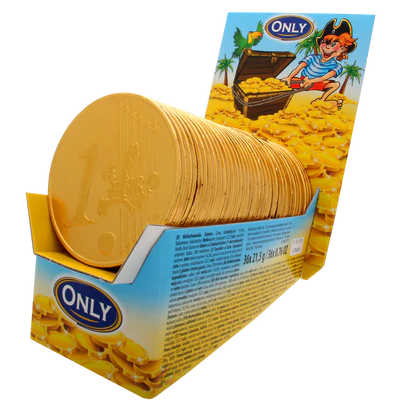 Product image 1 - Big gold coins milk chocolate 2x36x21,5g counter display