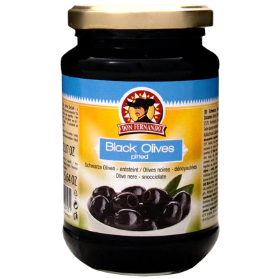 Product image 1 - Blackened olives – pitted 350g