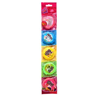 Product image 1 - Bubble gum rolls 5 flavours 90g (5x18g)
