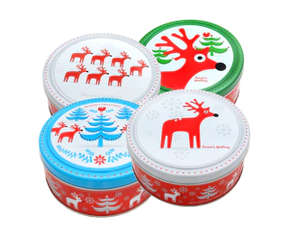 Product image - Butter cookies Christmas tin mixed box - modern 454g