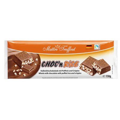 Product image 1 - Choc'n Rice whole milk chocolate with puffed rice 150g