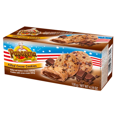 Product image 1 - Choco Chip Cookies with chocolate cream filling 130g