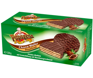 Product image 1 - Chocolate wafers with hazelnut flavoured cream filling 120g