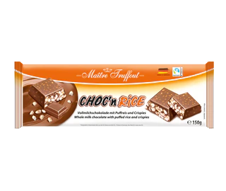 Product image 1 - Choc´n Rice whole milk chocolate with puffed rice 150g
