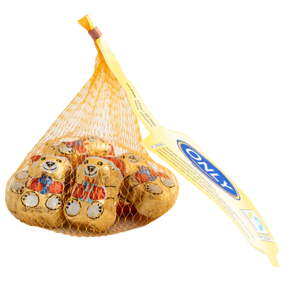 Product image 1 - Christmas gold bears milk chocolate with milk cream filling 80g