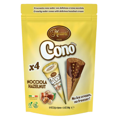 Product image 1 - Cono waffle cones hazelnut (4x25g) 100g