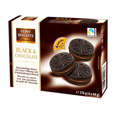 Product image 1 - Cookies black & chocolate 176g