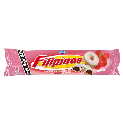 Product image 1 - Cookies with white chocolate cover & berry flavor Filipinos 128g