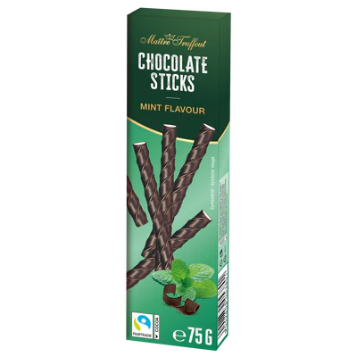 Product image 1 - Dark chocolate sticks peppermint 75g