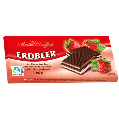 Product image 1 - Dark chocolate with strawberry cream 100g
