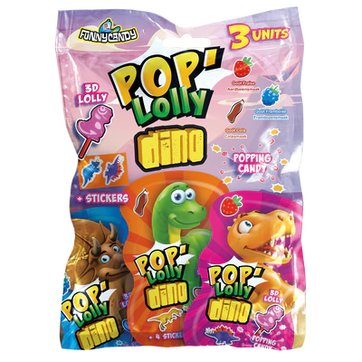 Product image 1 - Dino Pop & Popping Candy 48g (k3x16g)