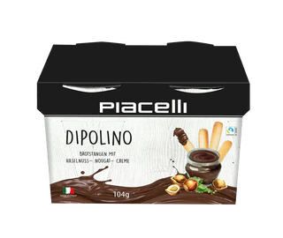 Product image 1 - Dipolino breadsticks with hazelnut-nougat cream 104g (2x52g)