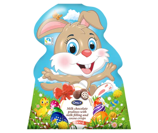 Product image - Easter Bunny Milk chocolate pralines with milk filling & cocoa crisps 100g