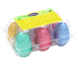 Product image - Egg box with milk chocolate eggs 120g