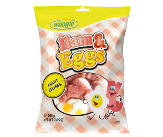 Product image 1 - Fruit gums ham & eggs 200g