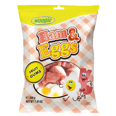 Product image 1 - Fruit gums ham & eggs 200g