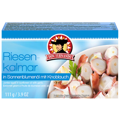 Product image 1 - Giant calamari in sunflower oil with garlic 111g