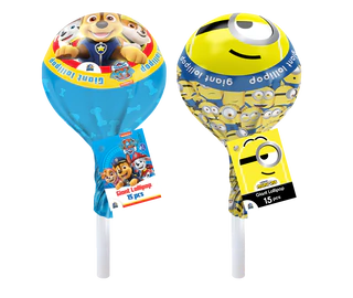 Product image - Giant lollipop Paw Patrol and Minions 120g