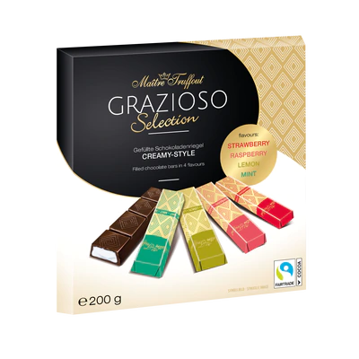 Product image 1 - Grazioso Selection Creamy Style Praline Bars 200g