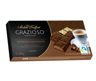 Product image 1 - Grazioso dark chocolate with espresso flavoured filling 100g (8x12,5g)