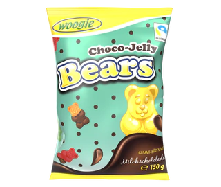 Product image - Gummy bears with milk chocolate coating 150g