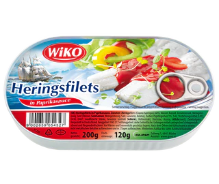 Product image 1 - Herring filets in paprika sauce 200g